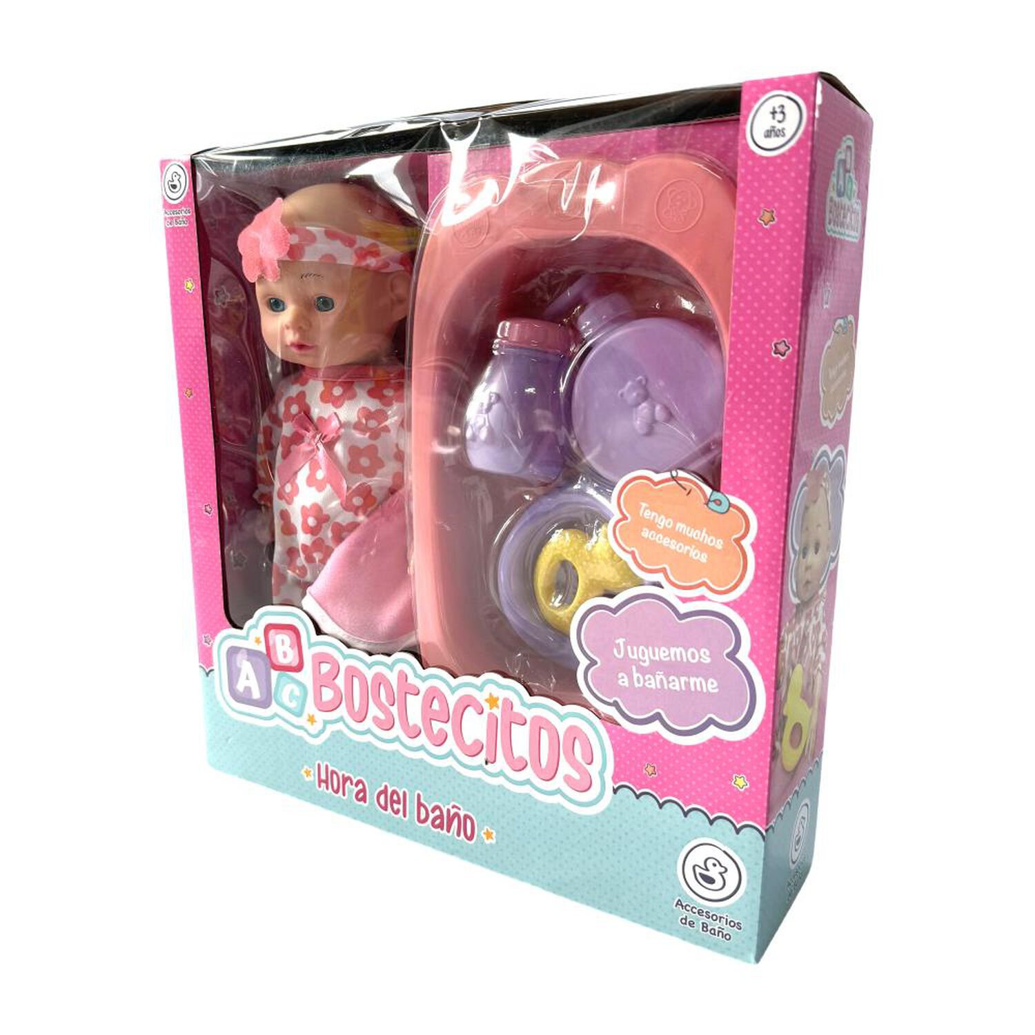 Mu&ntilde;eca Baby Doll Bostecitos Abc Con Ba&ntilde;era Y Acc 13" image number 2.0