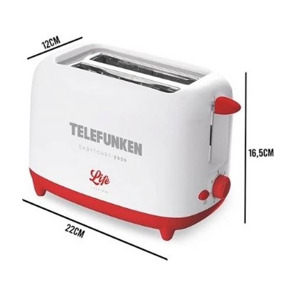 Tostador Telefunken Easytoast 2000 Tostador De Pan 2 Rebanadas Con Timmer 720w Color Blancoc image number 5.0