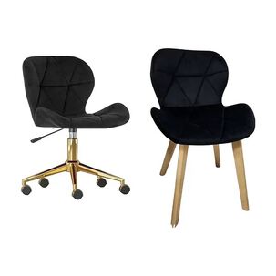 Pack De Sillas Mariposa Para Manicurista Velvet Negro