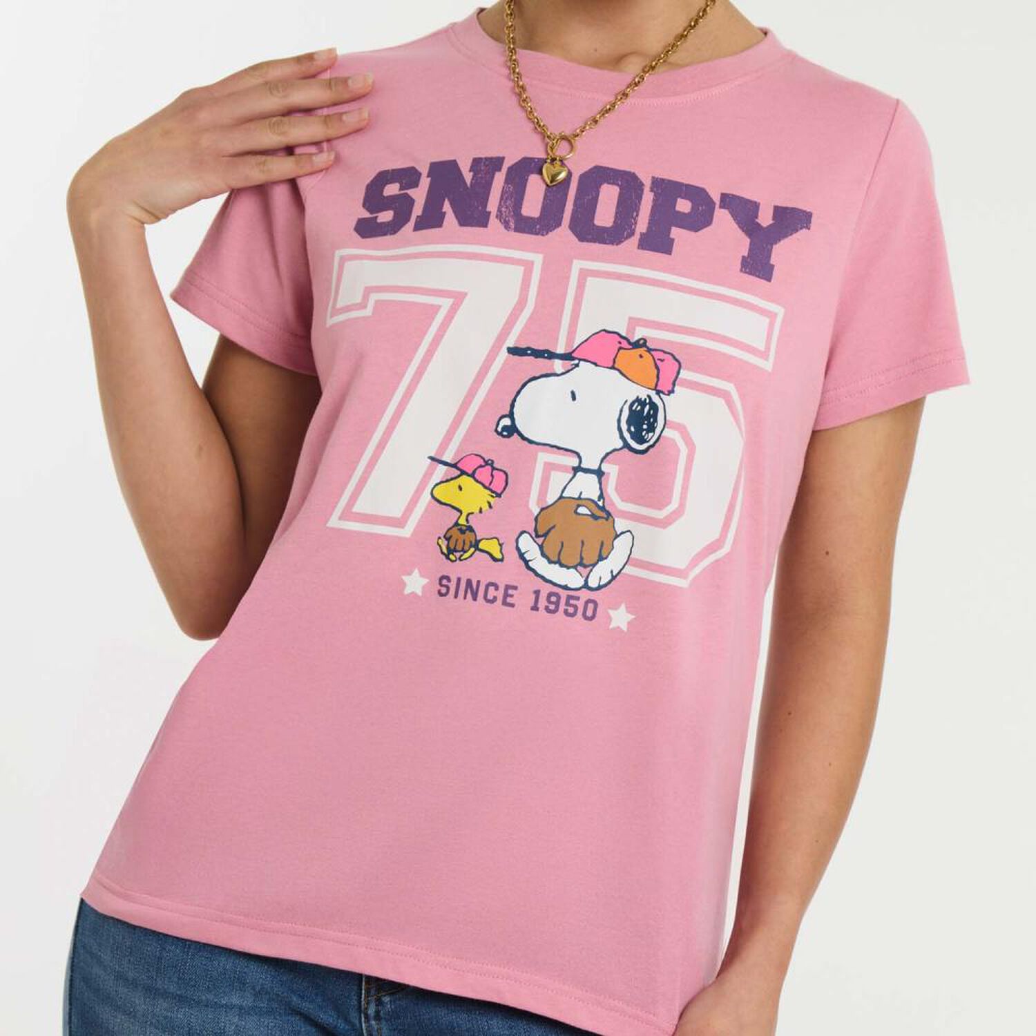 Polera Snoopy Manga Corta Cuello Redondo Mujer Freedom image number 4.0