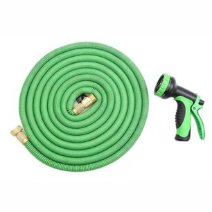 Manguera Retr&aacute;ctil Expandible Jard&iacute;n 15 Mts. Verde