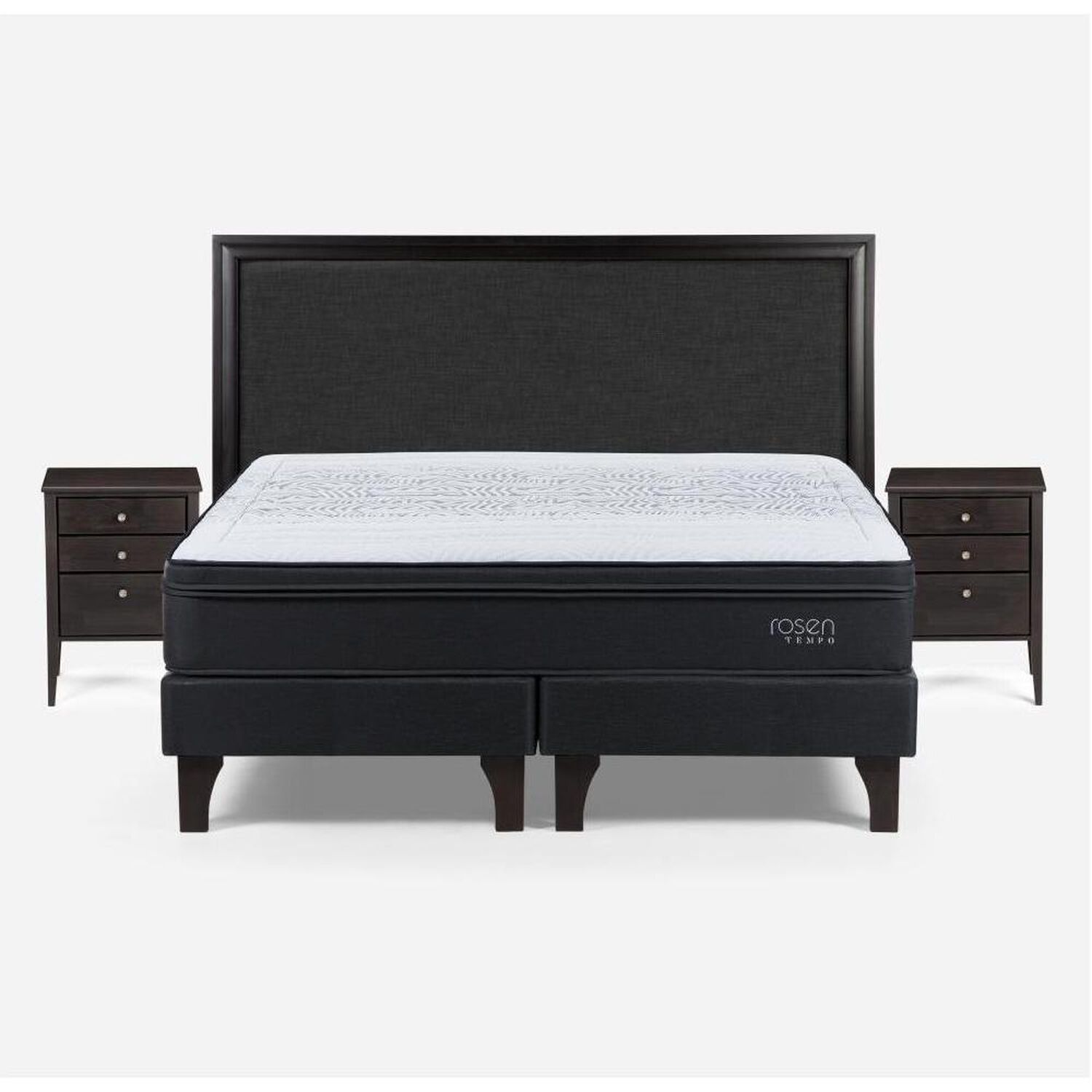 Cama Europea Rosen Tempo / King / Base Dividida + Set De Maderas Nolita Grafito image number 0.0
