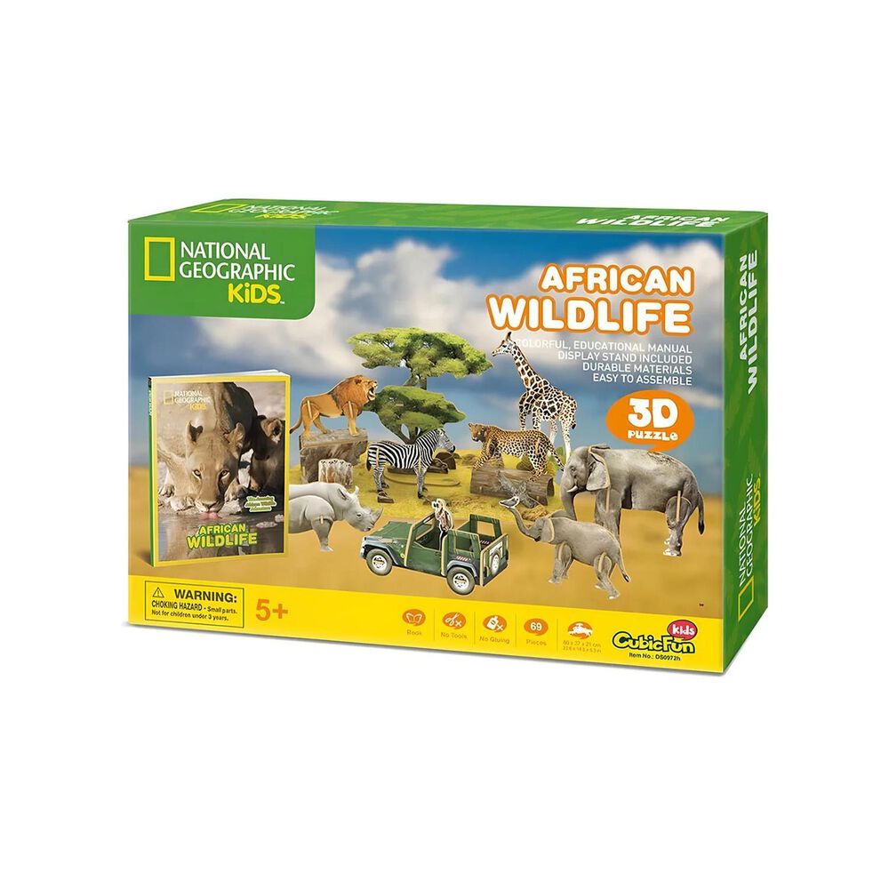 Juguete Rompecabezas 3d Vida Africana 69 Piezas Infantil image number 2.0