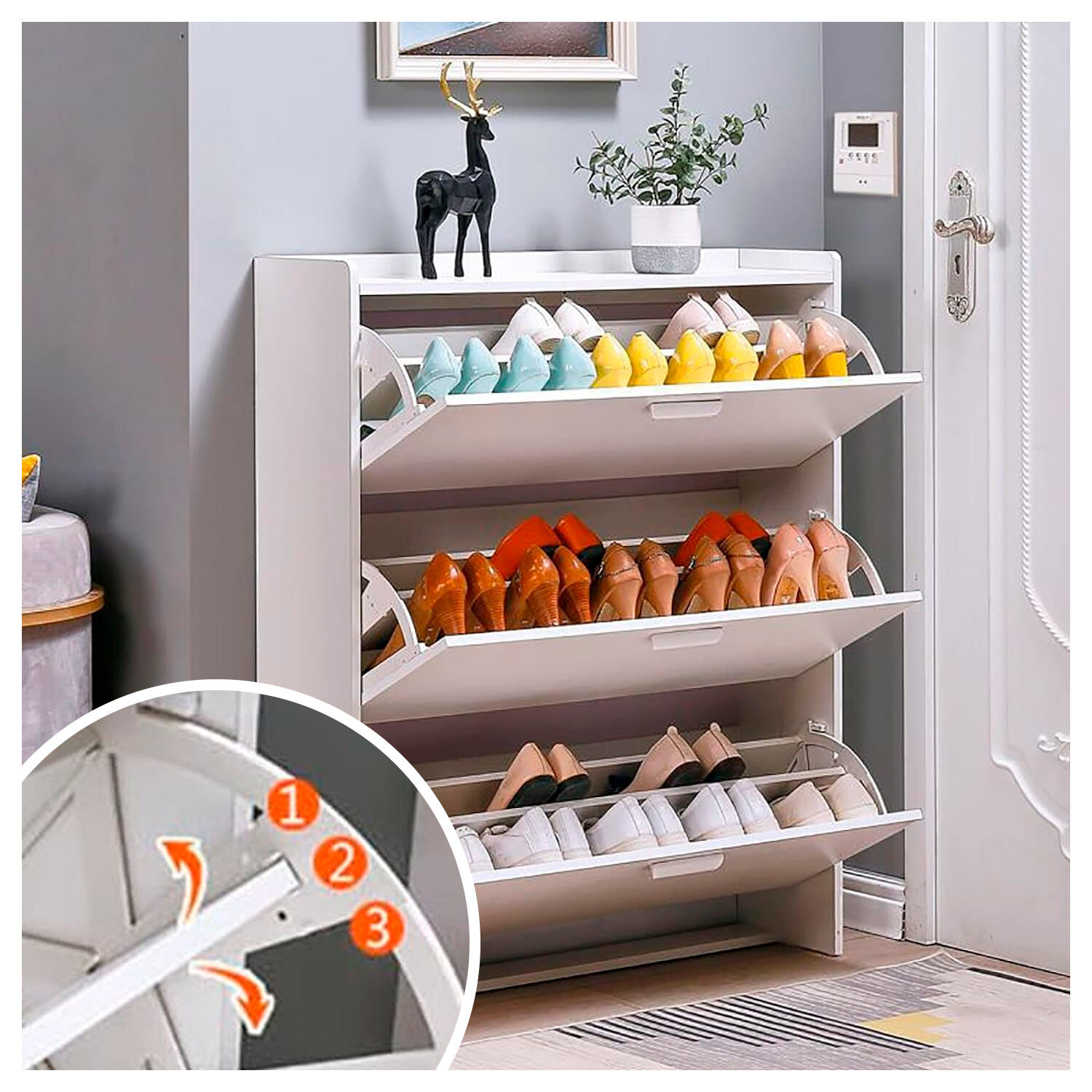 Mueble Zapatero Organizador Estante Para Zapatos Vtrin image number 4.0