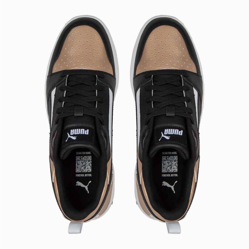 Zapatilla Urbana Mujer Puma Rebound V6 Low Metal Dorado image number 3.0