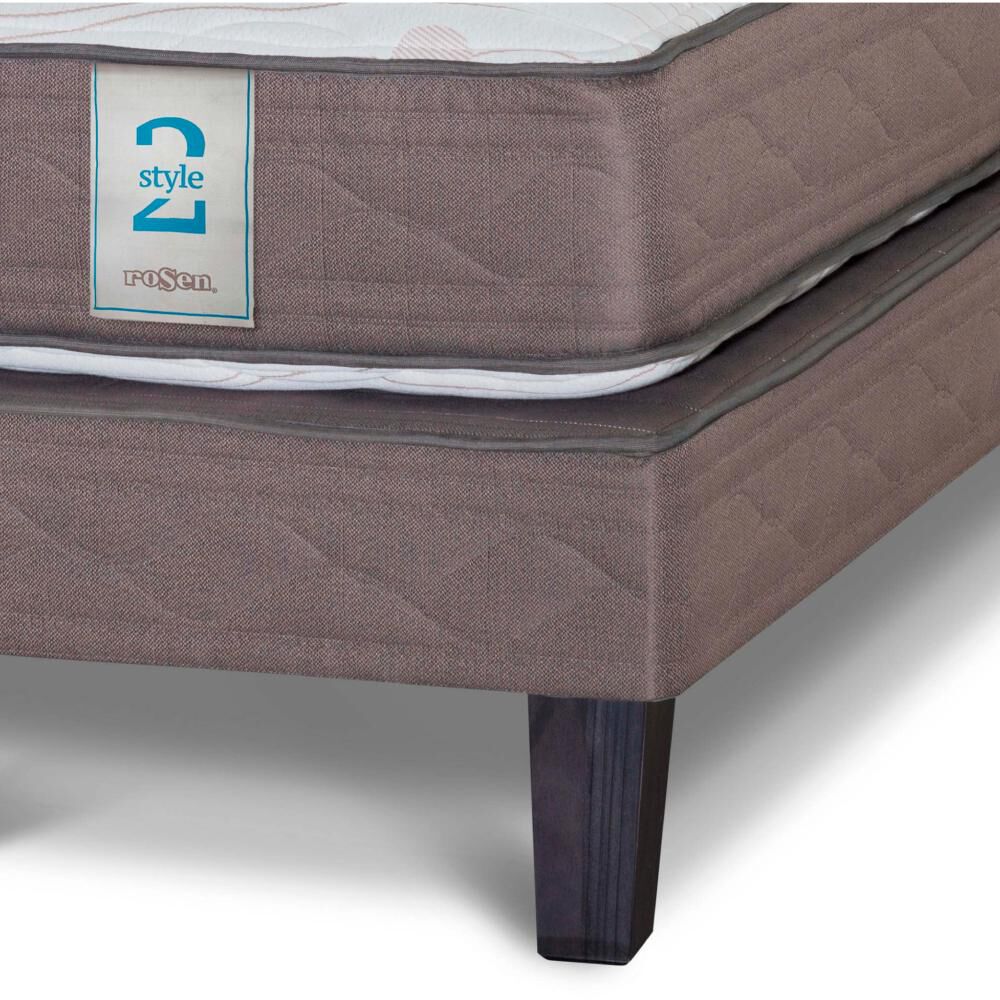 Cama Europea Rosen New Style 2 / 1.5 Plazas / Base Normal + Set De Maderas image number 1.0