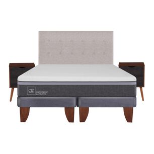 Cama Europea Cic Ortopedic Advance / 2 Plazas / Base Dividida + Set De Maderas