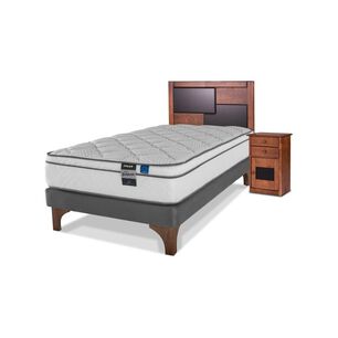 Cama Europea Flex Valencia / 1.5 Plazas / Base Normal + Set De Maderas
