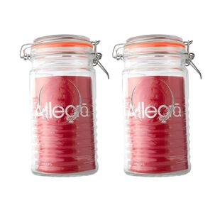 Set 2 Frascos Con Tapa De Vidrio Hermetica De 1000ml Allegra