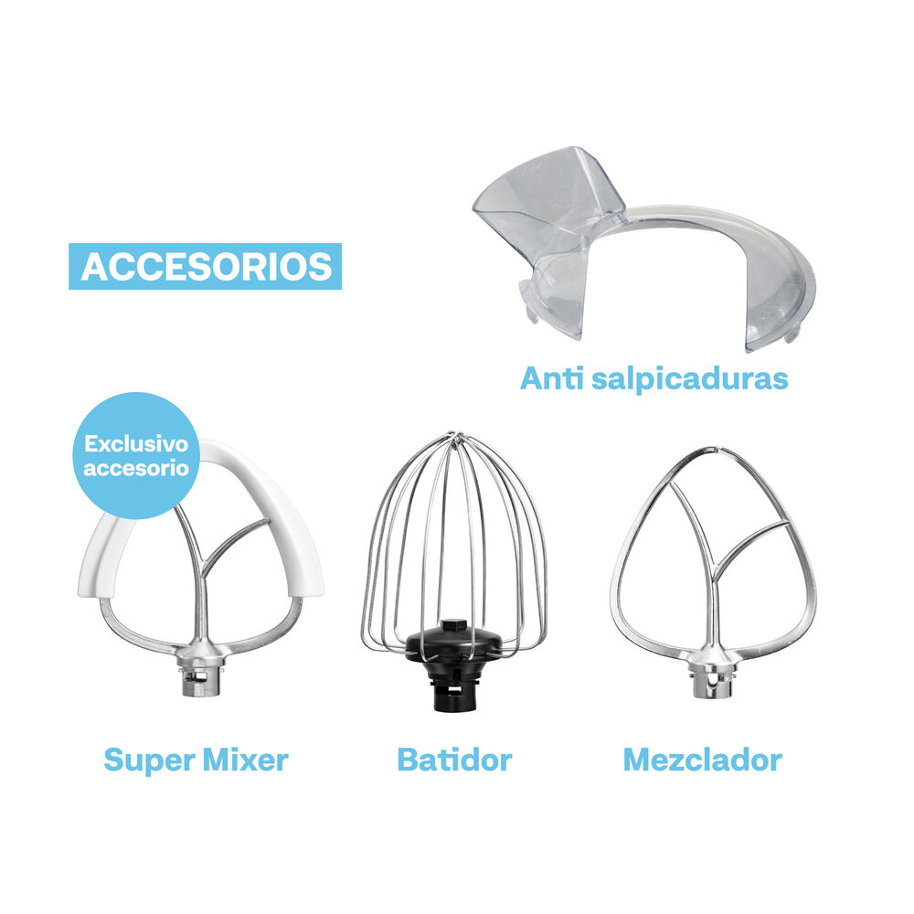 Batidora De Pedestal Hook Mixer Silver 4, 7lt Easyways image number 2.0