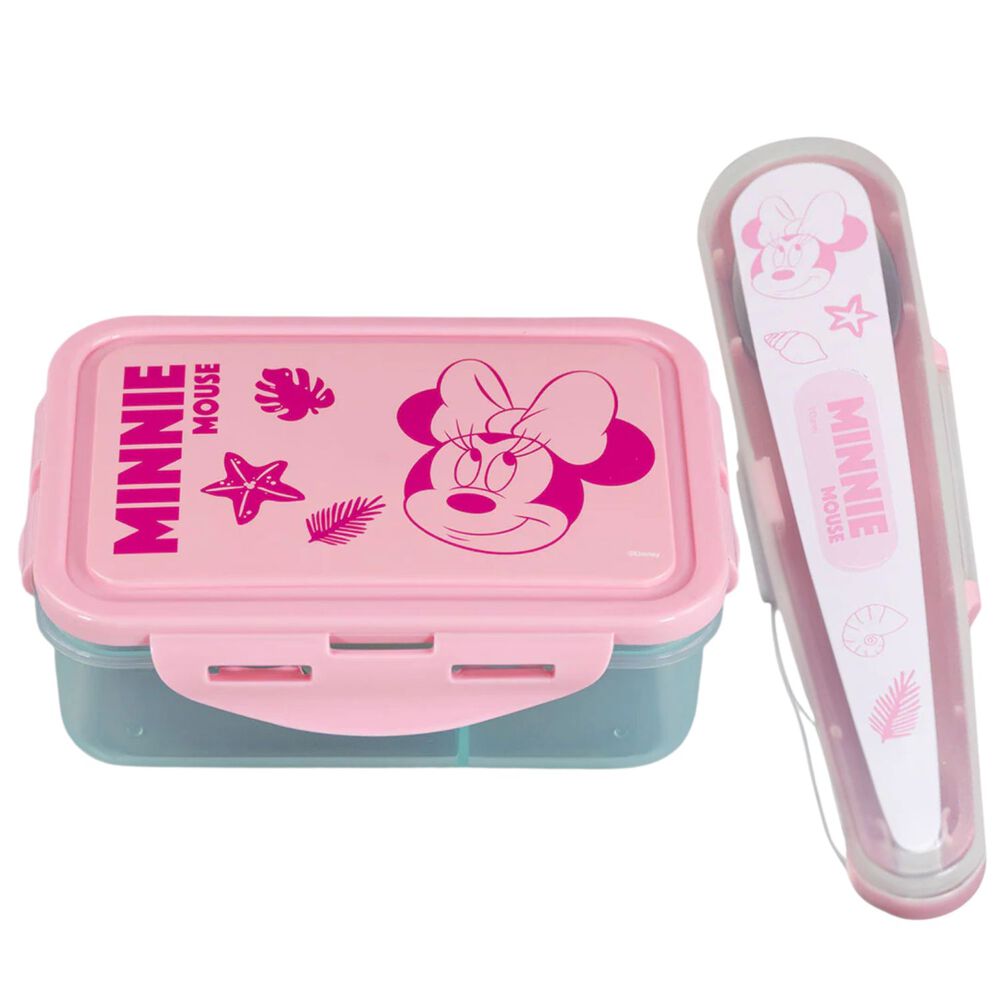 Herm&eacute;tico Minnie 700ml Divisiones + Cubiertos Minnie - Ps image number 0.0