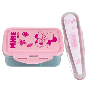 Herm&eacute;tico Minnie 700ml Divisiones + Cubiertos Minnie - Ps