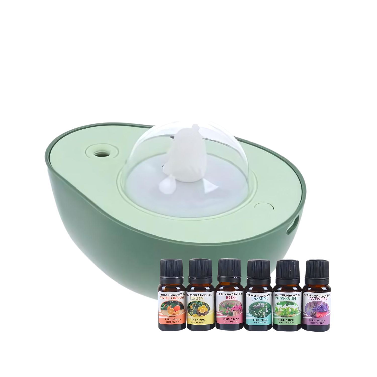 Pack Humidificador Forma De Palta + 6 Esencias Aromaticas image number 0.0