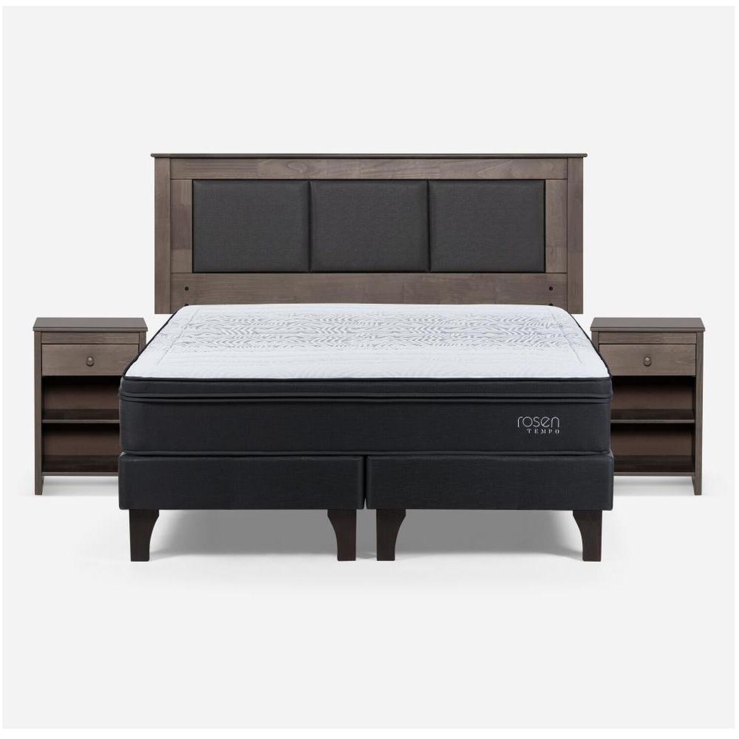 Cama Europea Rosen Tempo / 2 Plazas / Base Dividida + Set De Maderas image number 0.0
