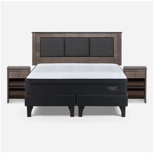 Cama Europea Rosen Tempo / 2 Plazas / Base Dividida + Set De Maderas