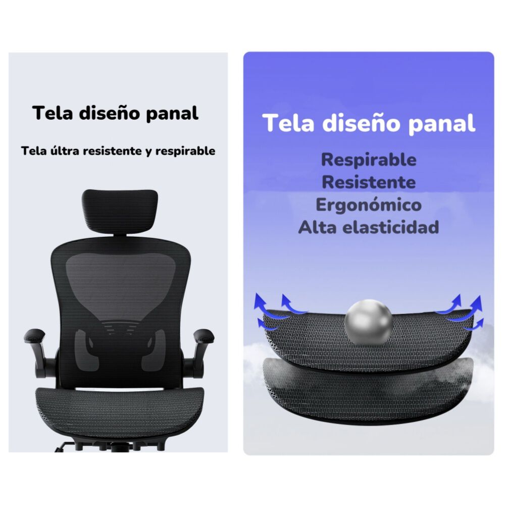 Silla De Escritorio Gris Con Apoya Cabeza W901 By Lubabycas image number 3.0