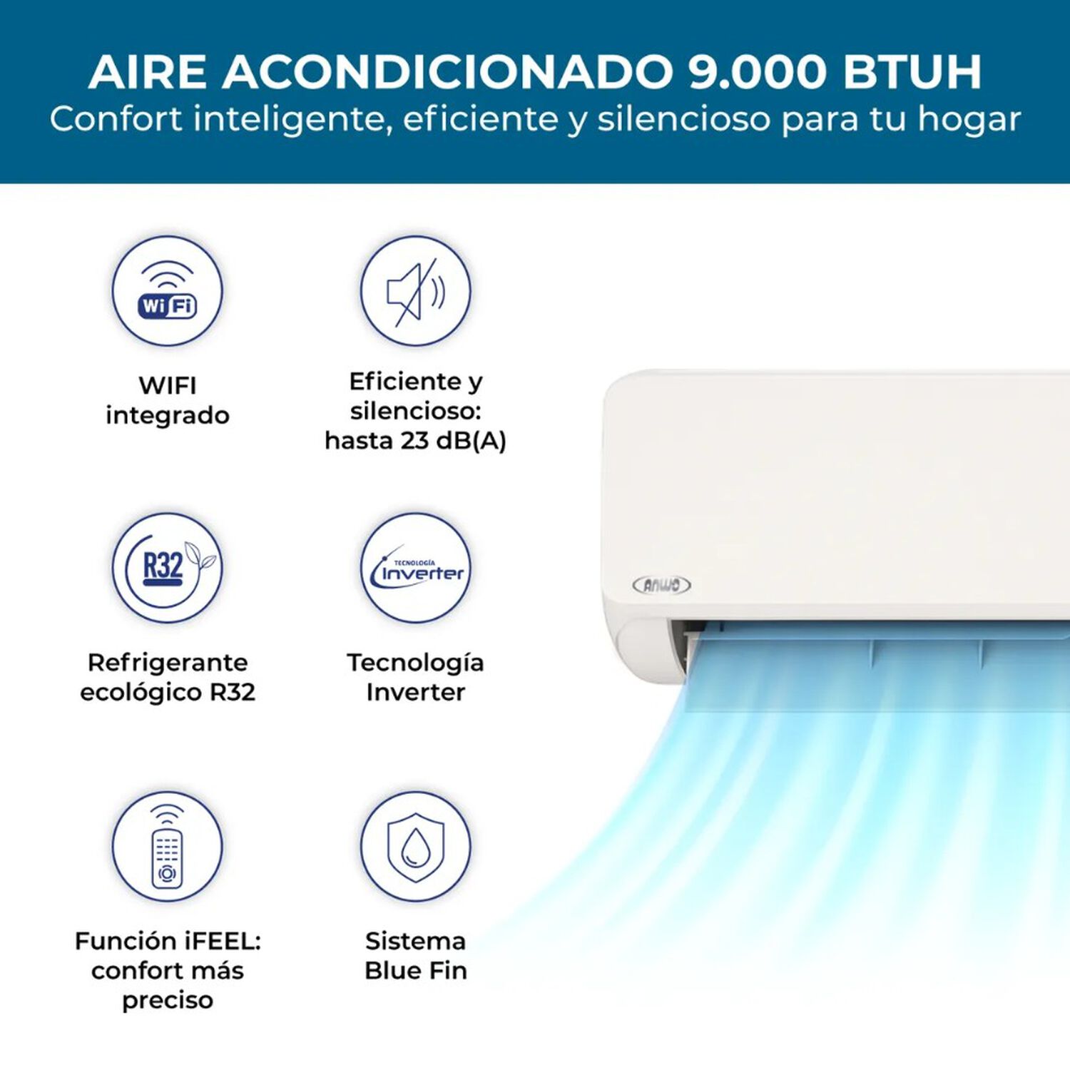 Aire Acondicionado De 18000 Btu Split Anwo Inveerter image number 1.0