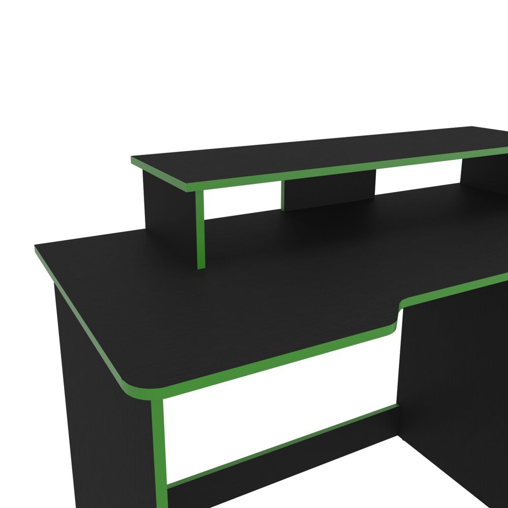 Escritorio Gamer 90,5x136x60 Cm Fm-048n Negro Y Verde image number 0.0