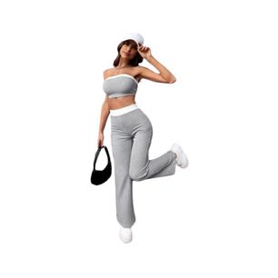 Conjunto 2 Piezas Top Y Pantalon Mujer Casual