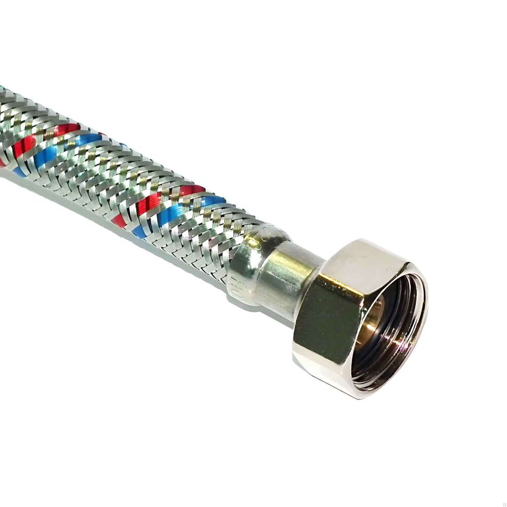 Flexible De Agua Acero Inoxidable Hi-he 1/2" X M10 35cms - Hoffens image number 1.0