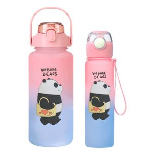 Pack 2 Botellas Agua Motivacionales 2l 900ml Rosa Celeste