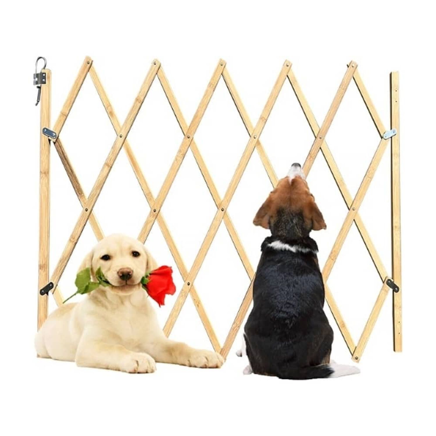 Puerta Plegable Para Mascotas Valla De Seguridad De Madera image number 0.0