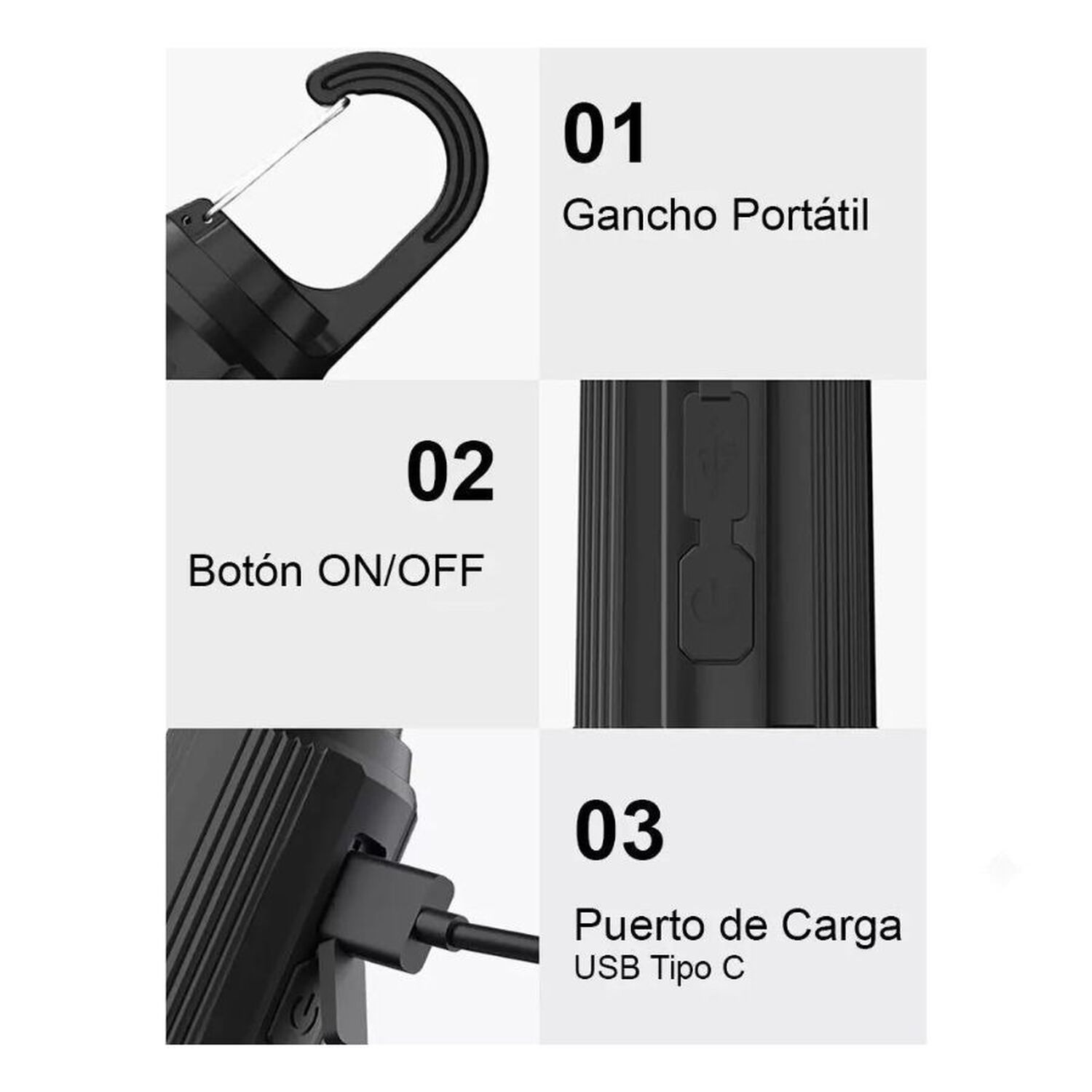 Pack 2 L&aacute;mpara Camping Port&aacute;til Led Recargable Usb Tipo C image number 4.0