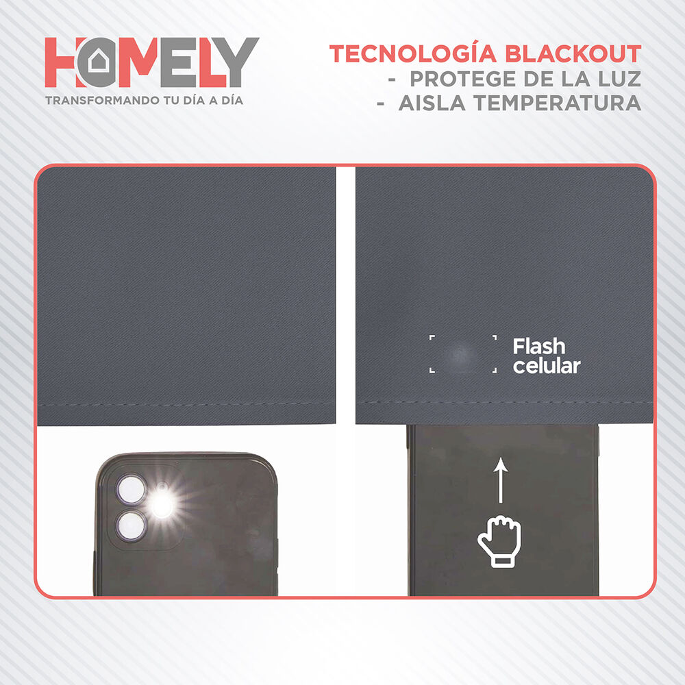 Cortinas 100% Blackout Termica Homely 2x140x220 image number 4.0