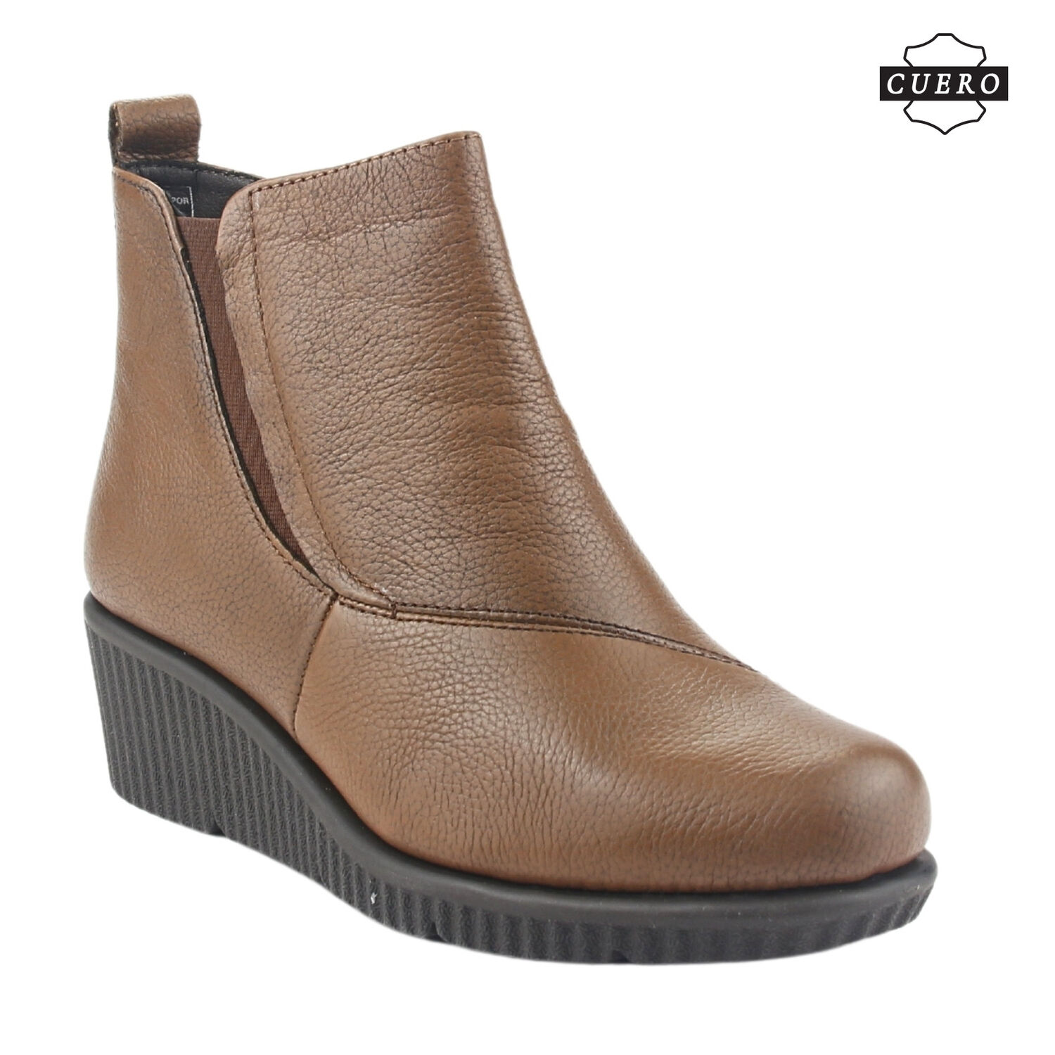 Botin De Cuero Chalada Mujer Mosqueta-1 Caf&eacute; Casual image number 3.0
