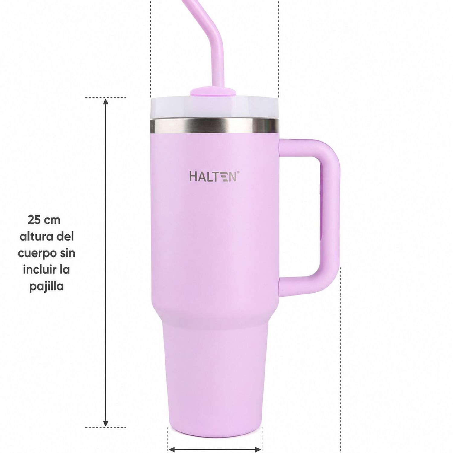 Termo Big Mug 1.2 Litros Acero Inoxidable Con Sorbete Marca Halten Color Rosa image number 7.0