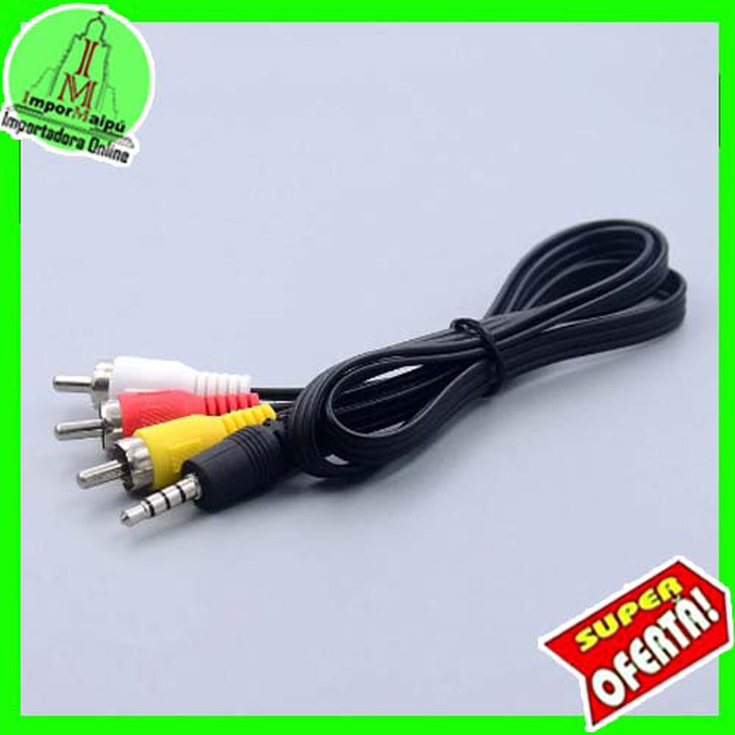 Cable Audio Rca Jack 3.5 Mm 3 X 1 Salida Auxiliar. Aux. Macho Plug Carro Ps3 image number 6.0
