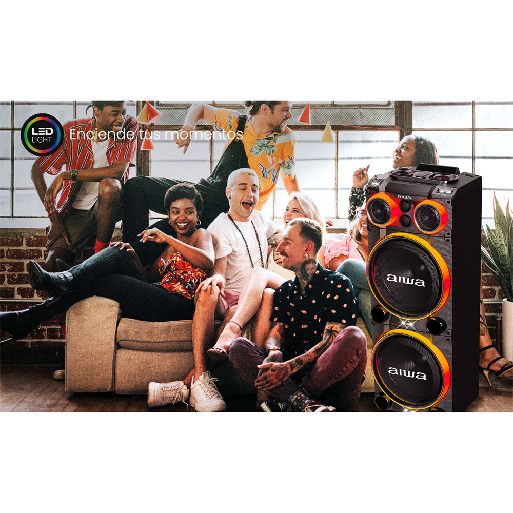 Parlante Bluetooth Torre Karaoke Aiwa 4000w Tws Aw-poc15 Negro image number 7.0