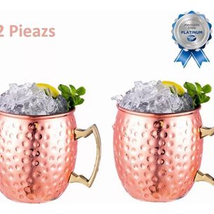 Set 2 Mugs Cobre Acero Inoxidable 600ml Tragos Bar