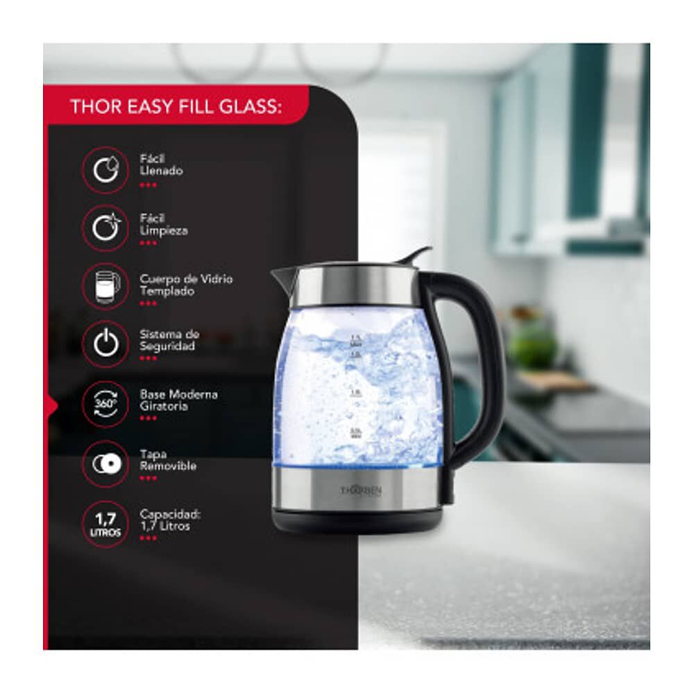 Hervidor 1,7l Thor Easy Fill Glass image number 1.0