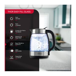 Hervidor 1,7l Thor Easy Fill Glass