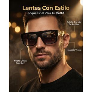Set Accesorios Reggaet&oacute;n Con Cadena Lentes Pulsera Y Anillo