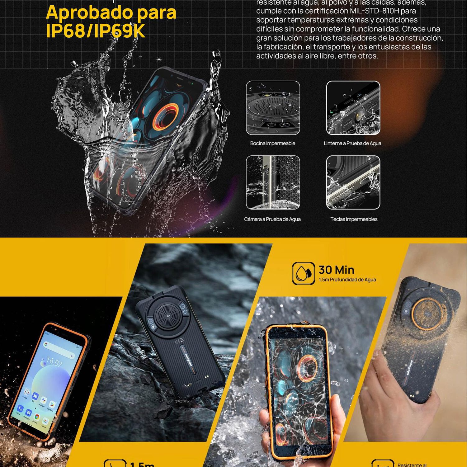Ulefone Power Armor 16s - Sonido Hi-fi, Bater&iacute;a De 9600mah Y Resistencia Extrema image number 3.0