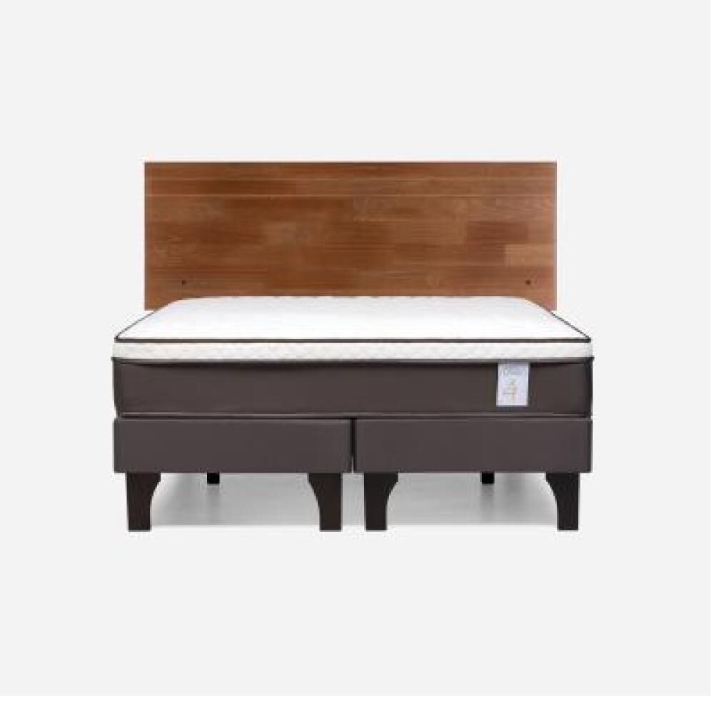 Cama Europea Rosen New Style 4 Plus / 2 Plazas / Base Dividida + Respaldo Tabor Caramelo image number 7.0