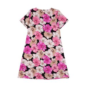 Vestido Full Print Manga Corta Cuello Redondo Mujer Lesage