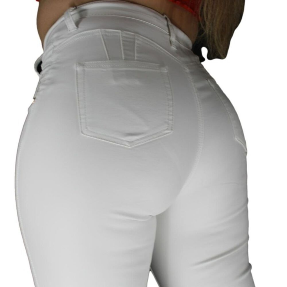 Pantalón Ecocuero Mujer Blanco image number 2.0