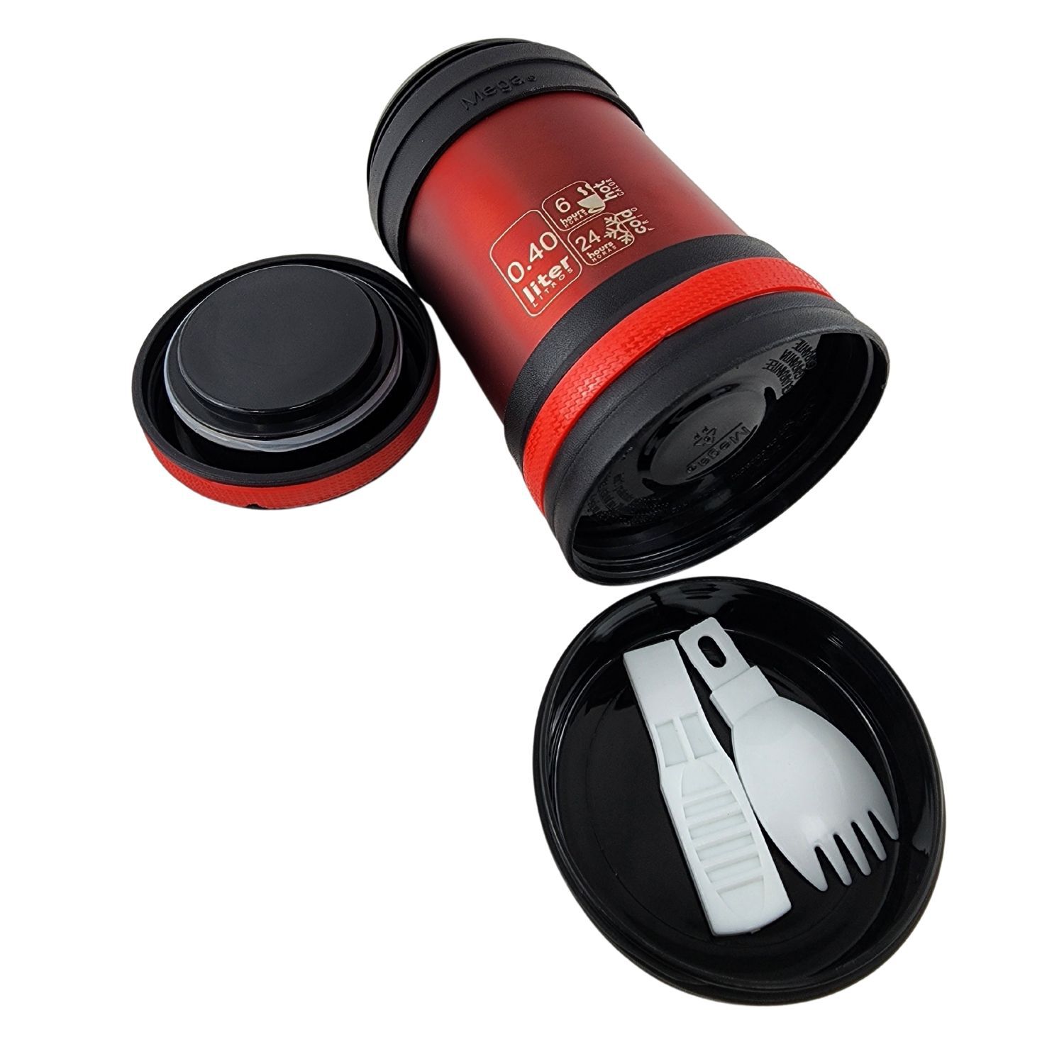 Termo Mega Maxx 400ml Comidas Metalico Acero Inoxidable Rojo image number 4.0