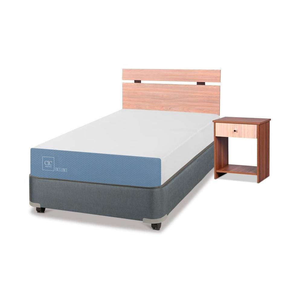 Cama Americana Cic Excellence / 1.5 Plazas / Base Normal + Set De Maderas image number 1.0