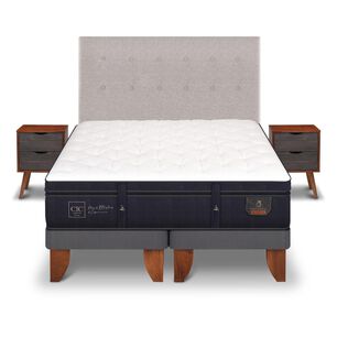 Cama Europea Cic Super Premium / 2 Plazas / Base Dividida + Set De Maderas