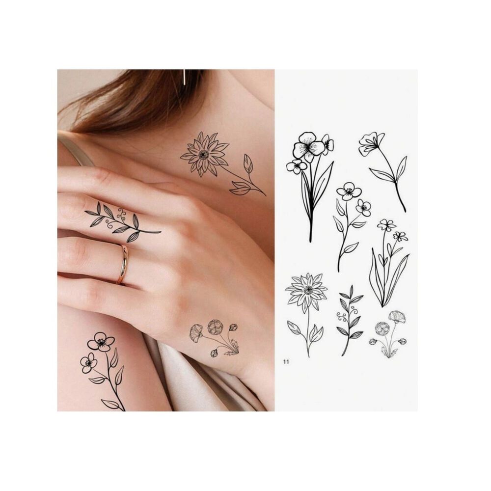 Pegatinas Tatuajes Temporales Impermeables Dise&ntilde;os Top 2024 image number 3.0