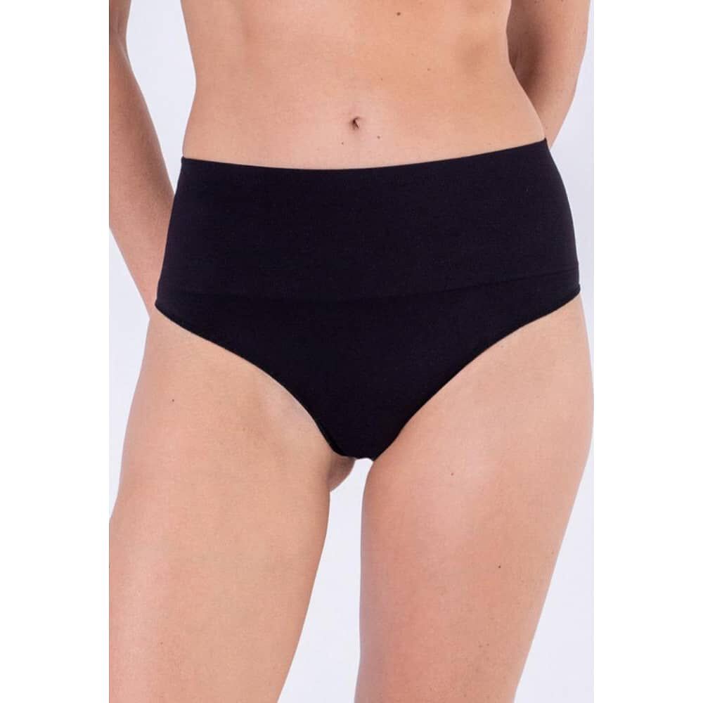 Calz&oacute;n Cintura Alta Sin Costura - Negro 2rios image number 1.0