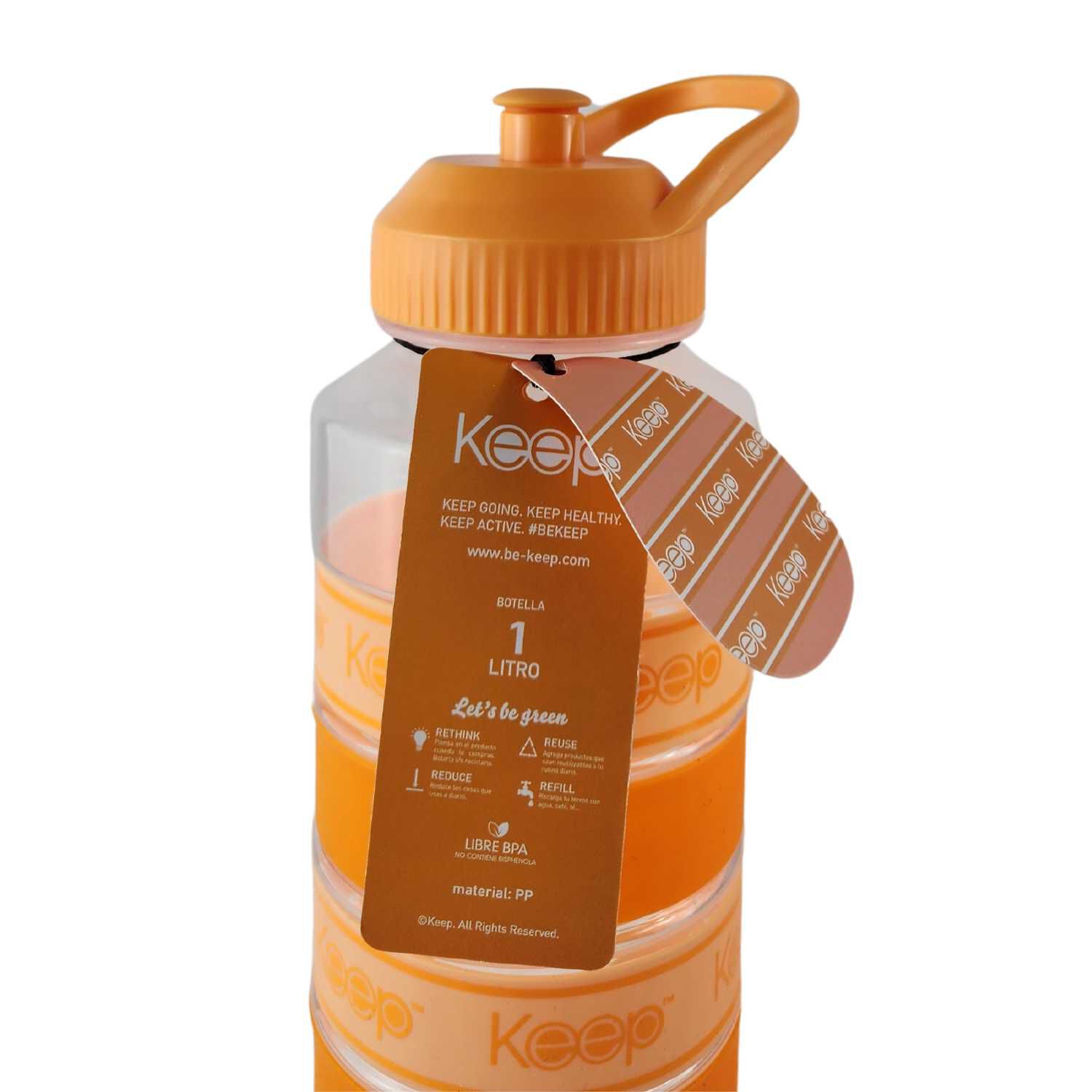 Botella Keep Agua Big Bands Deportista Outdoor 1l Naranja image number 5.0
