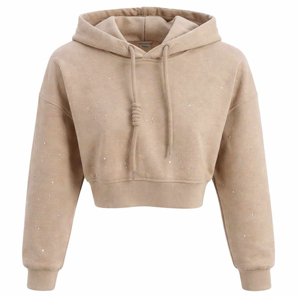 Poler&oacute;n Crop Juvenil Con Capucha Dise&ntilde;os Brillantes image number 0.0