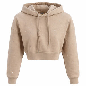 Poler&oacute;n Crop Juvenil Con Capucha Dise&ntilde;os Brillantes