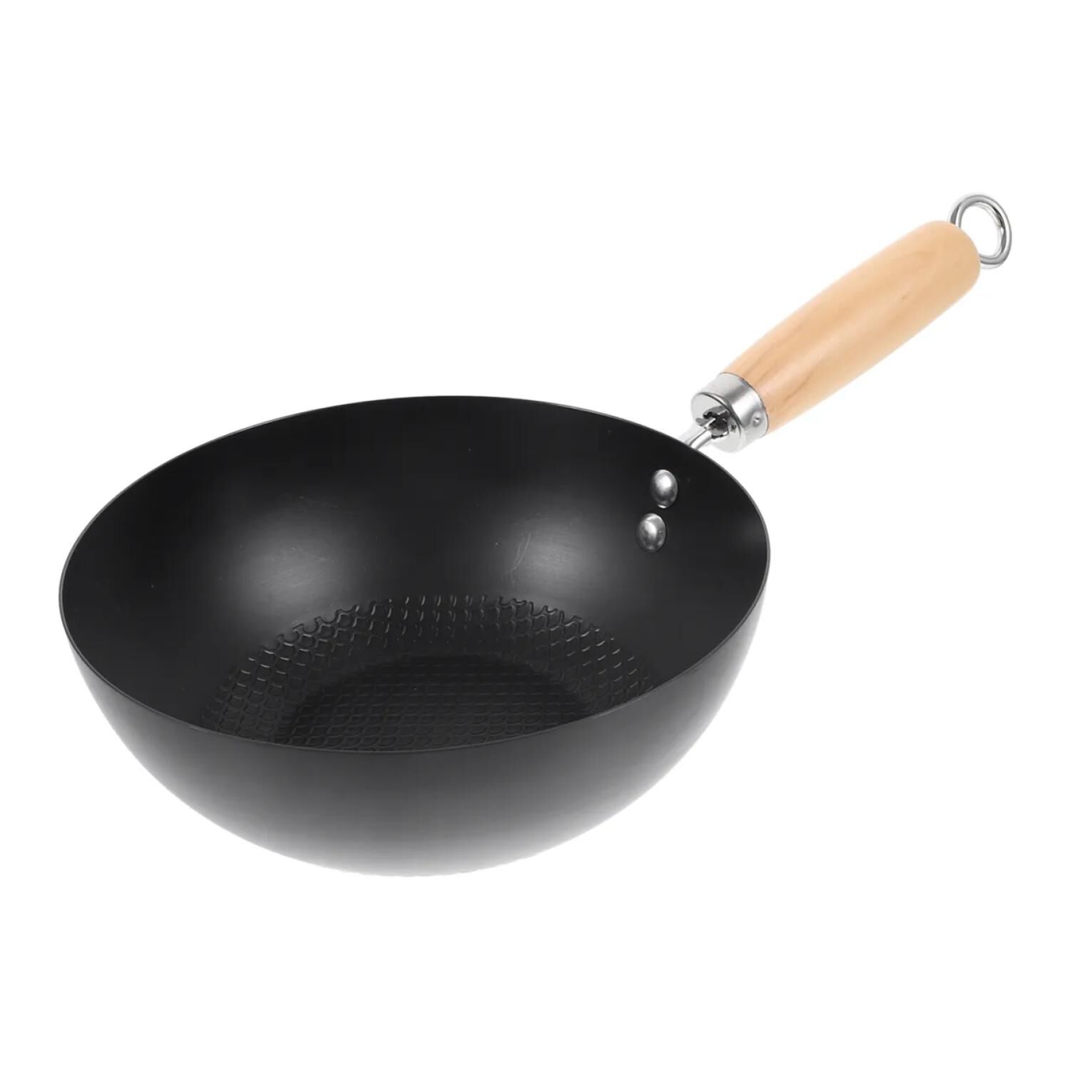 Sarten Wok Antiadherente 26cm Negro Con Mango De Madera image number 0.0