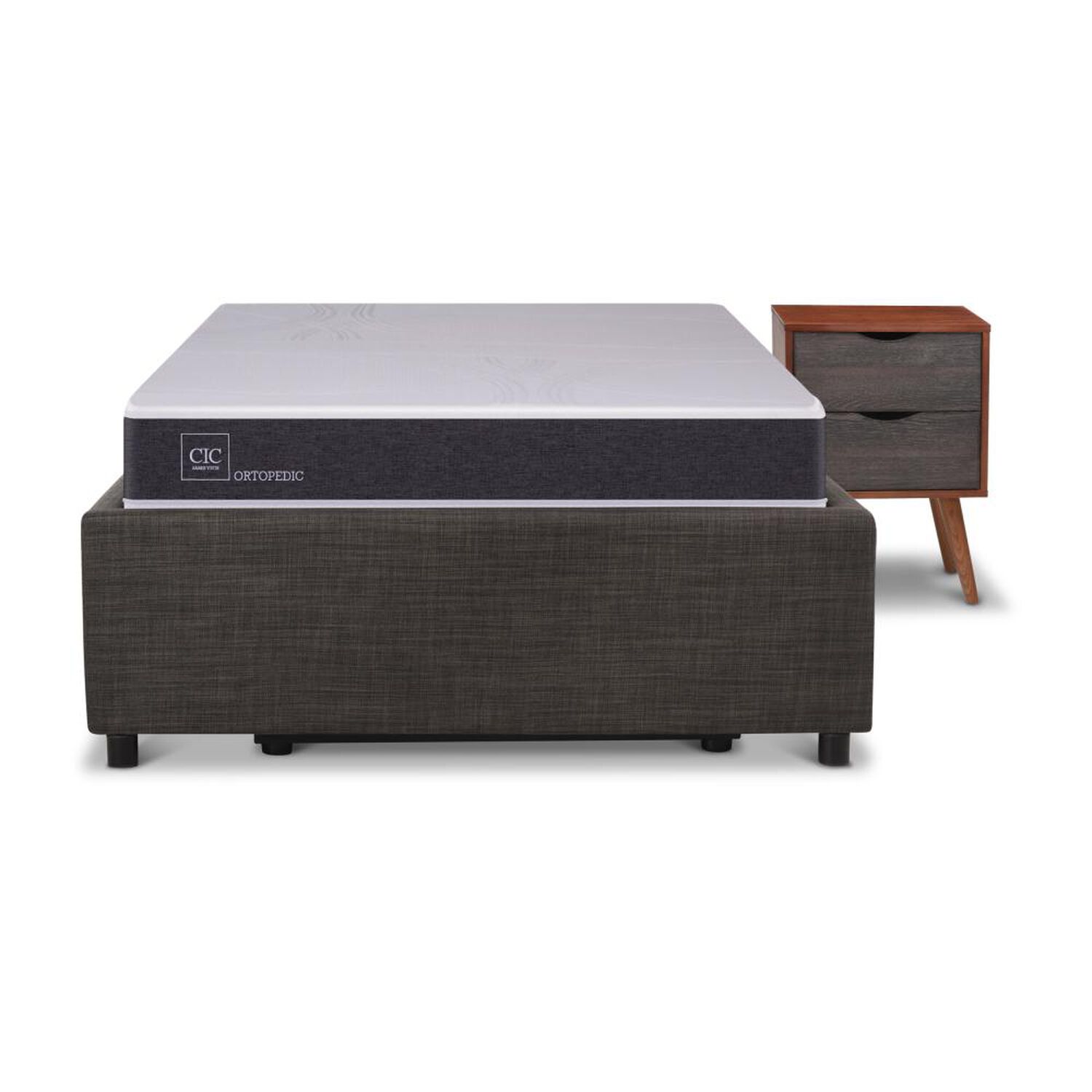 Cama Ba&uacute;l Cic New Ortopedic / 1.5 Plazas / Base Normal + Velador image number 0.0